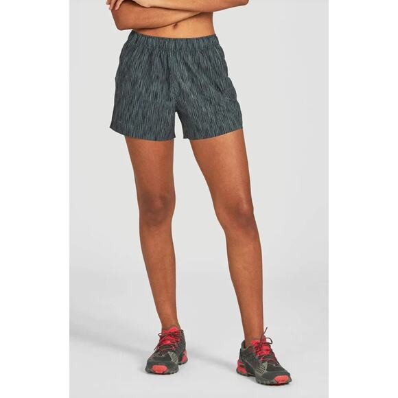Janji Black Teal Transit Tech Running Shorts Women’s Size Medium Athletic - Picture 1 of 8